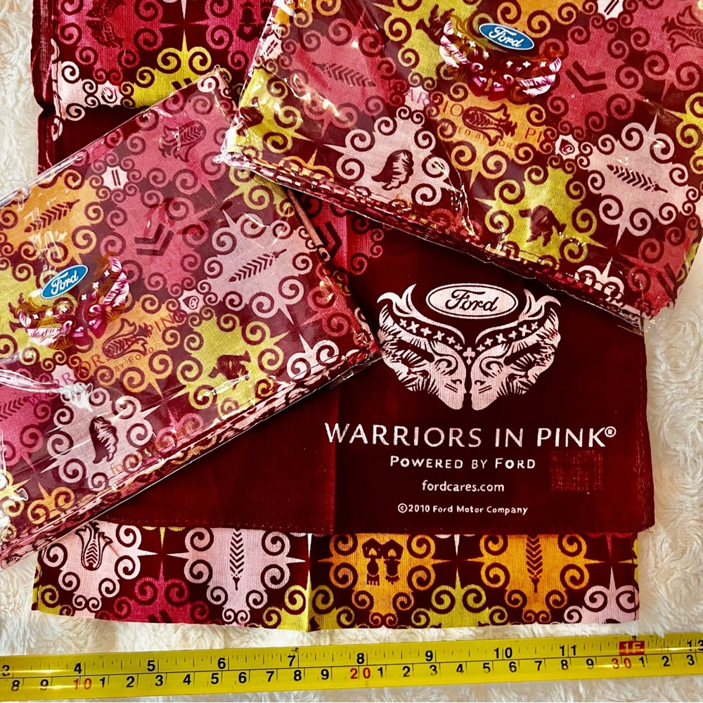 💗 3 Ford Warriors pink scarf bandana wrap NWT NIP 2010 lot special limited